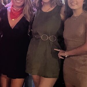 Needle Olive Green Sleeveless Suede-Look Tank Top